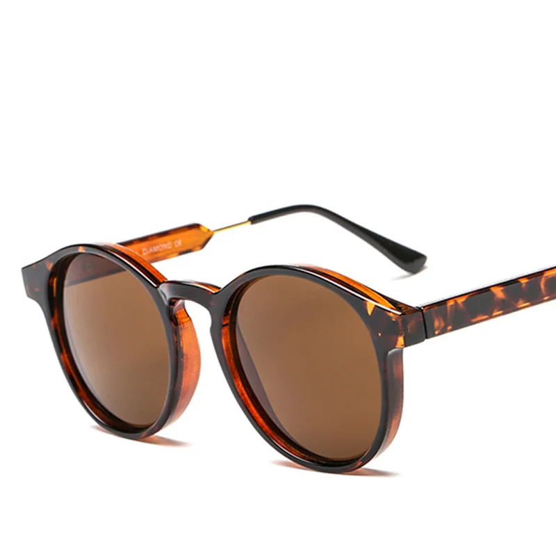 

Male Classic Round Sunglasses Men Retro Grey Frame SunGlasses Women Brand Design Gold Alloy Leg Unisex UV400