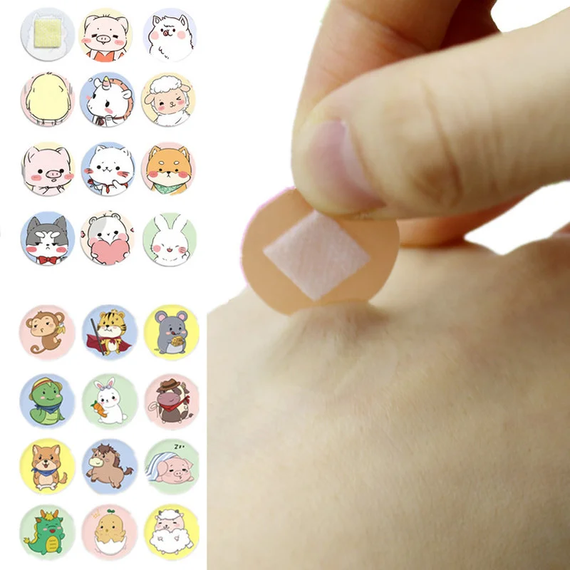 120pcs/set Cartoon Round Band Aid Injection Wound Dressing Plaster Kawaii Skin Patch Waterproof Adhesive Bandages  Strips