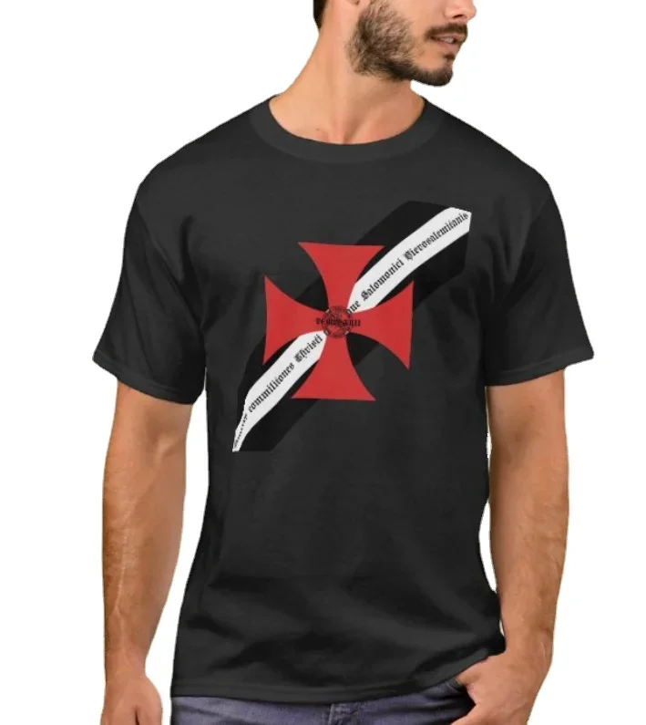 Templer Ego Sum Templarius. Knights Templar Cross Seal T-Shirt. Summer Cotton Short Sleeve O-Neck Mens T Shirt New S-3XL