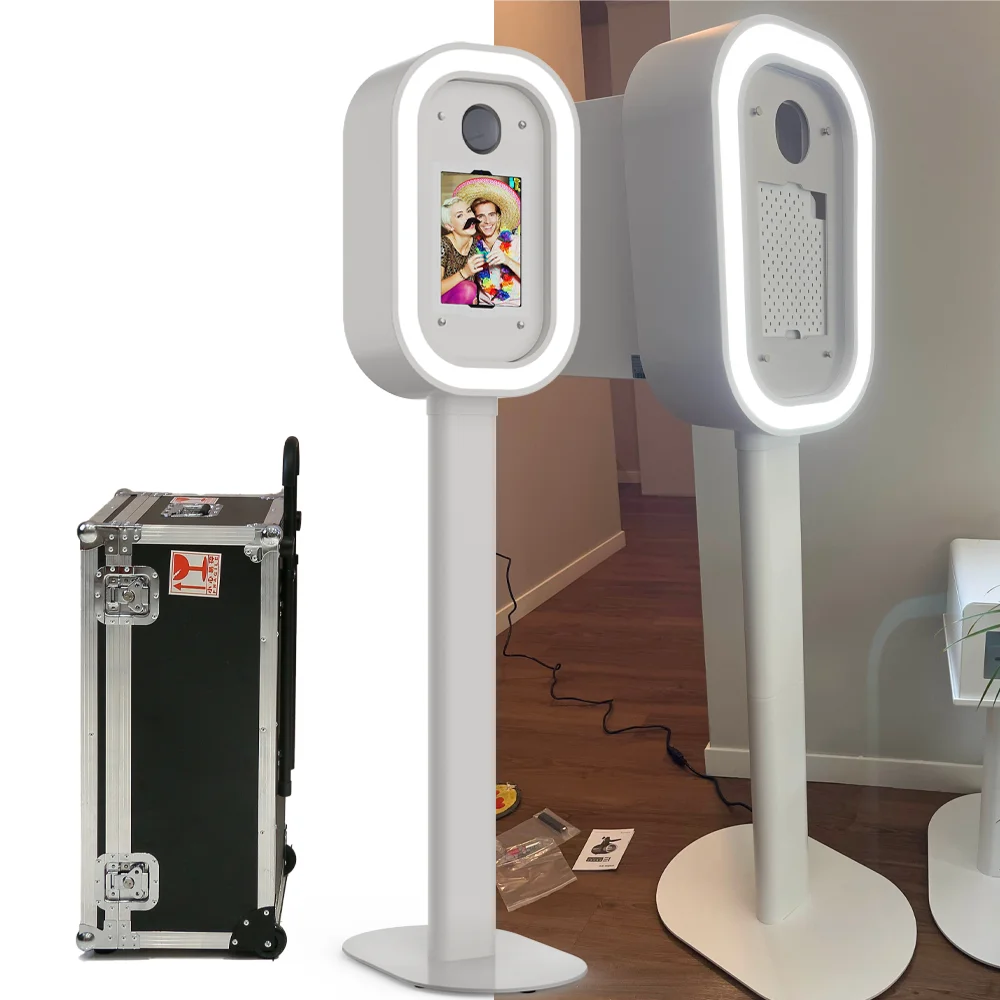 Easy Assemble Photo Booth Machine Lightweight Dslr Photobooth Shell Oval iPad Dslr PhotoBooth with Printer Case for Wedding