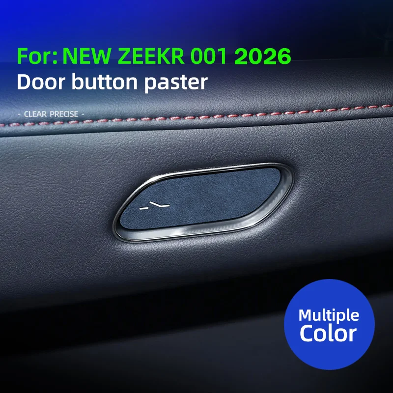 Для нового Refreshed ZEEKR 001 2026, 001 Max Ultra+, 4 шт., замшевая накладка премиум-класса Alcan tara на кнопку переключателя дверного замка автомобиля.