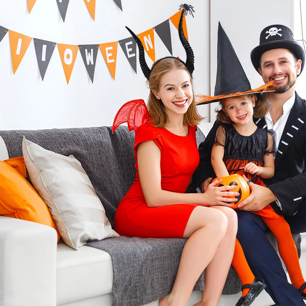 Cerchietto per croissant Accessori per capelli di Halloween Cerchietto per costumi Cerchietti per corno di pecora