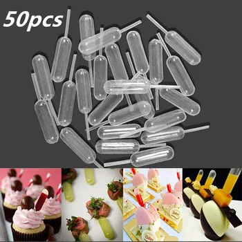 50 pz/borsa 4ml contagocce per salsa per cupcakes pasticcini ripieni dispenser mini pipette di trasferimento spremere