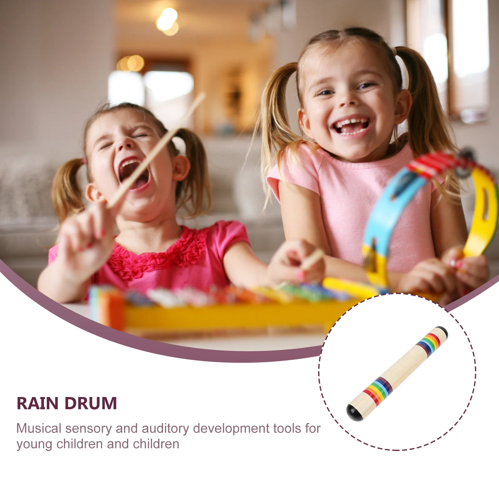 1 stks Houten Regenbuis Voor Kinderen Orff Slaginstrumenten Regen Geluid Muzikale Niet-vervagende Baby Veilig Educatief Cadeau voor