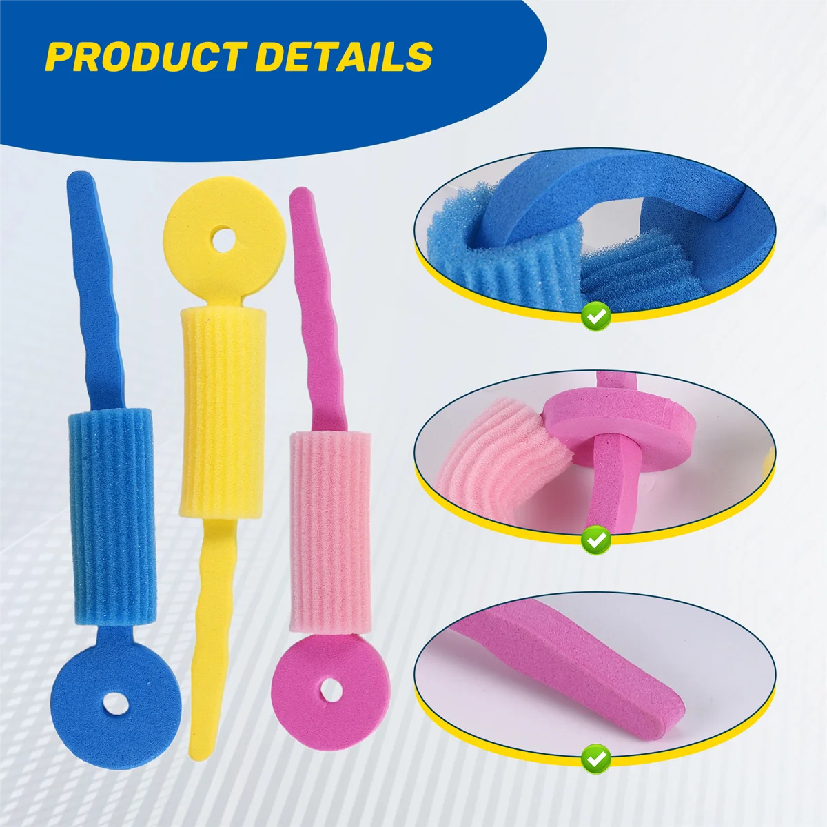 AT77 6 PCS Hair Care Foam Rollers Magic Sponge Soft Hair Curler Hair Styling Hair Roll Rollers DIY Tools for Women