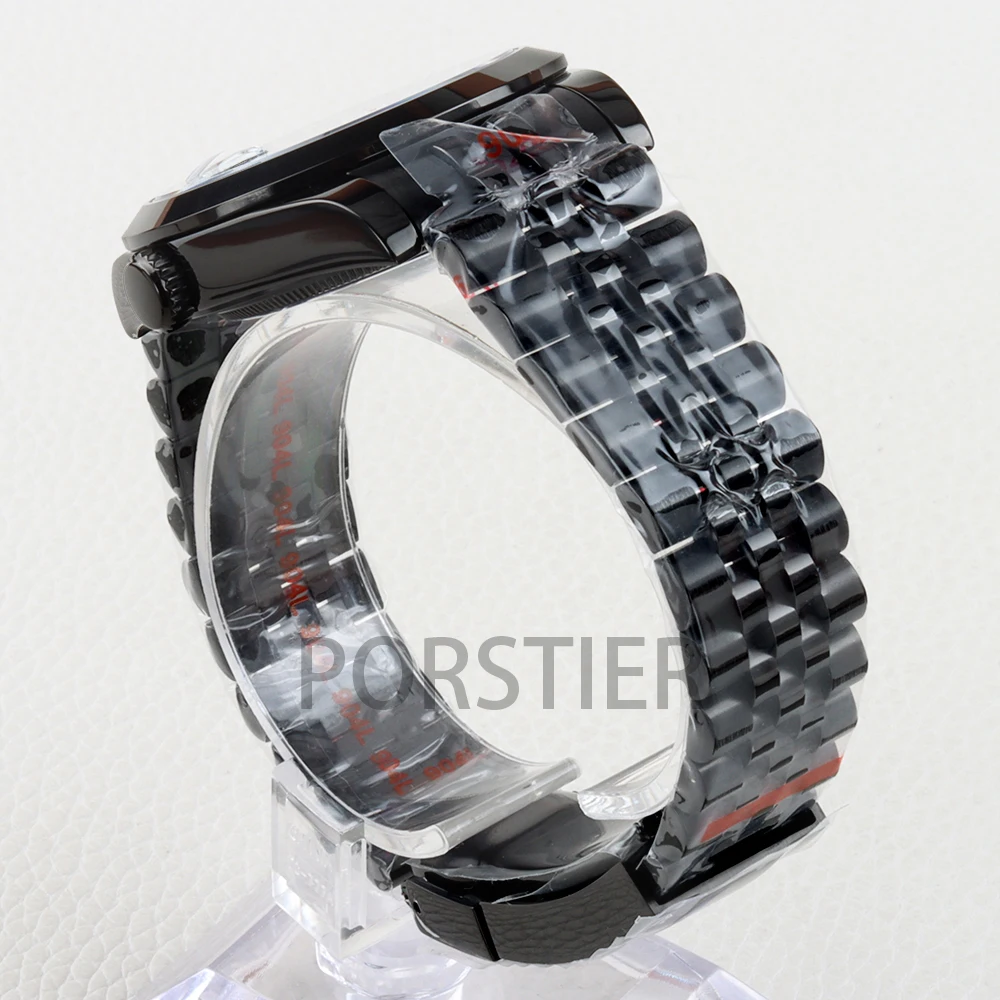 Black 36/39mm NH35 Watch Case 20mm Solid 316L Stainless Steel Jubilee/Oyster Strap for Datejust NH35 NH36 Movement 28.5mm Dial image 4