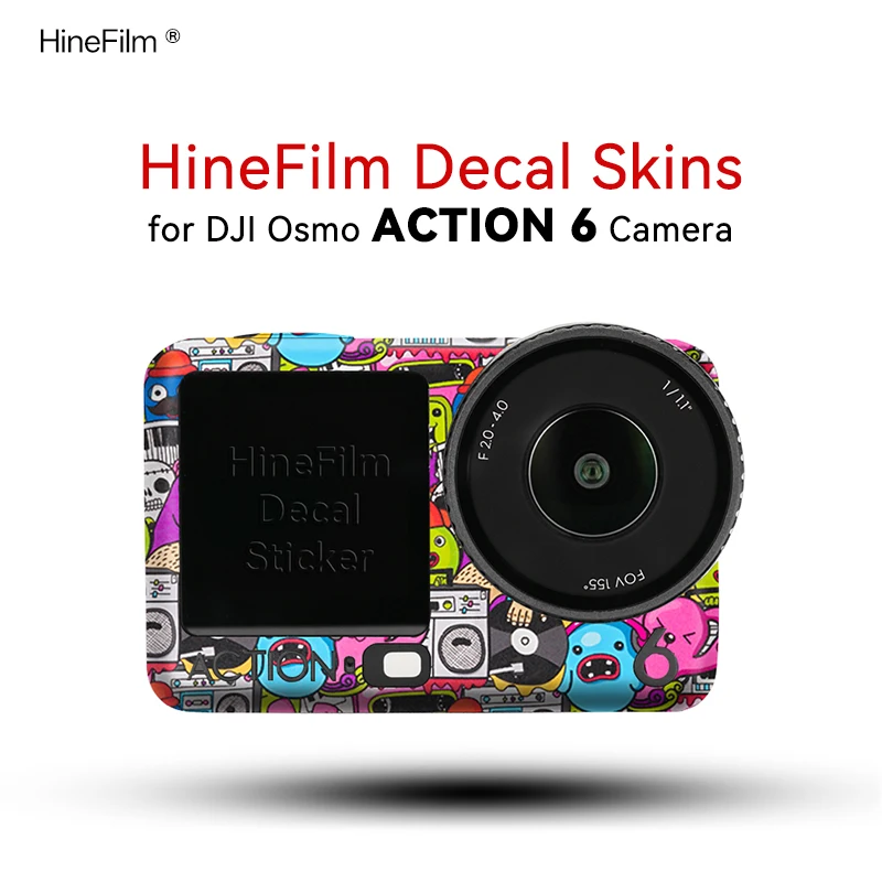 

Hinefilm Skin for Osmo Action 6 Cameras Sticker Decal Skin For DJI Osmo Action 6 Camera Wrap Cover Action6 Sticker Film