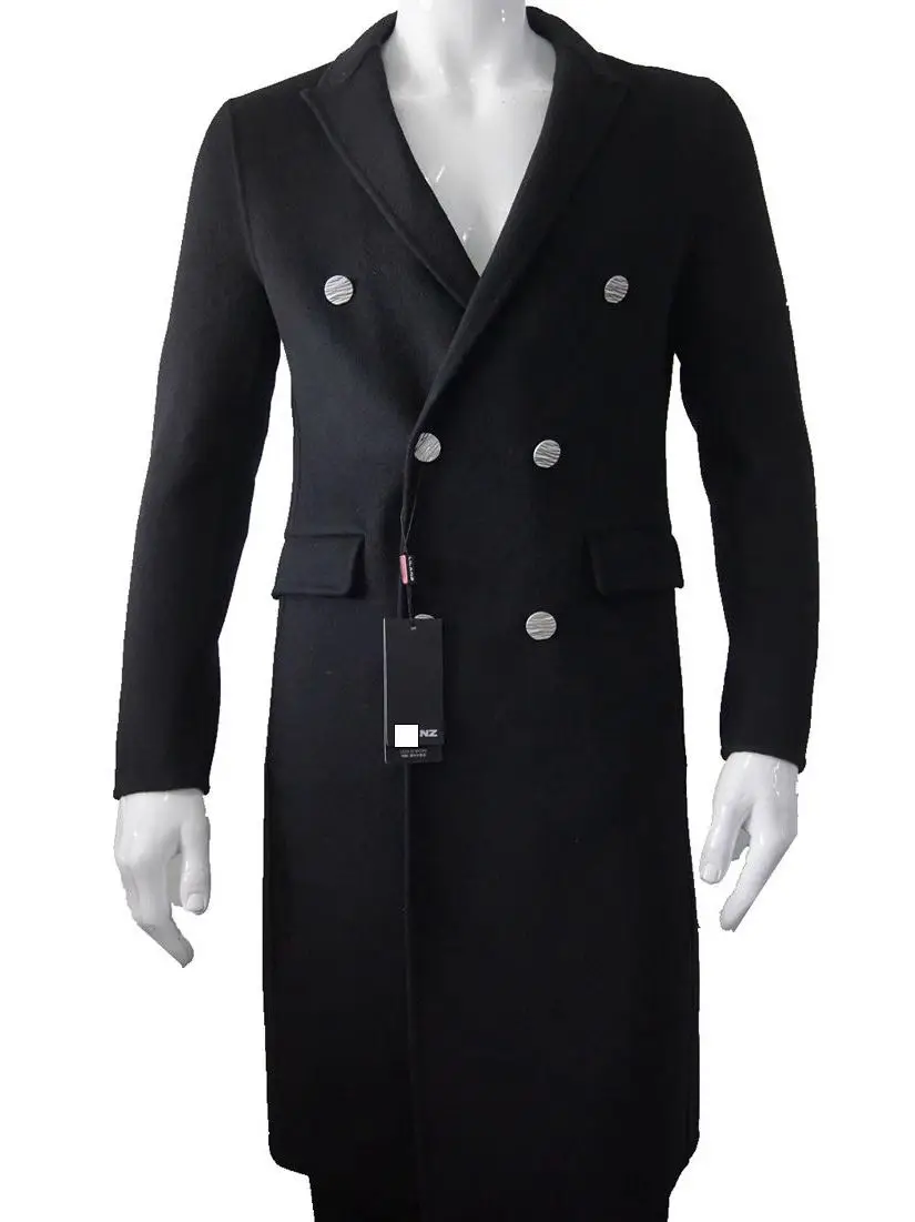 

Bla Woolen Coat for Men Faionable Embroidered Busin Sle Autumn New Arrival Versatile Windbreaker Jaet for Office