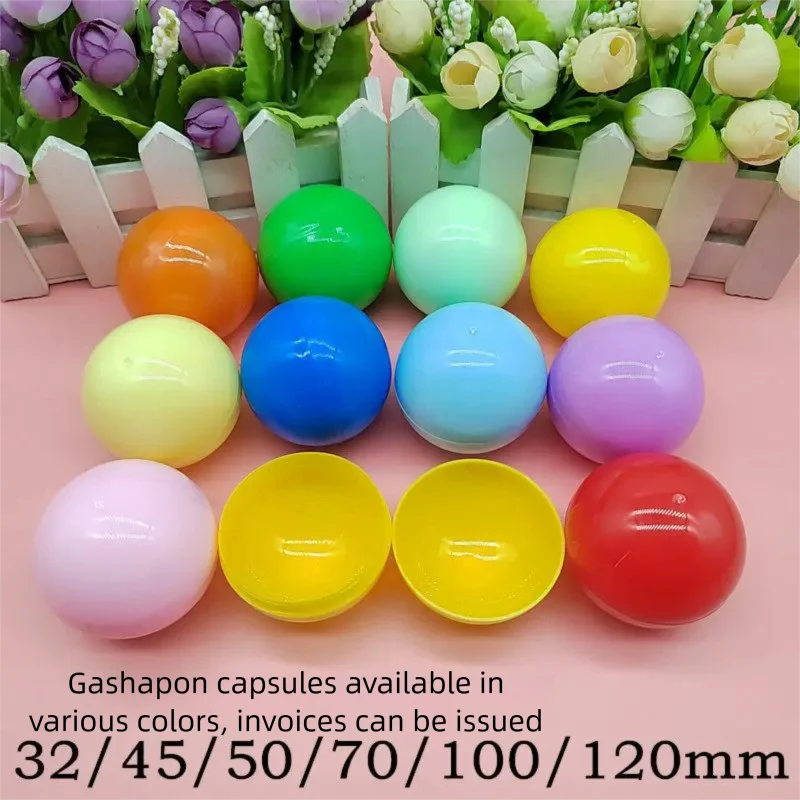 20Pcs 32/45/50/65/70/75/100mm Twist-shell Egg Casing Colorful Empty Shells Plastic Hollow Balls PP Lottery Balls for Party Games