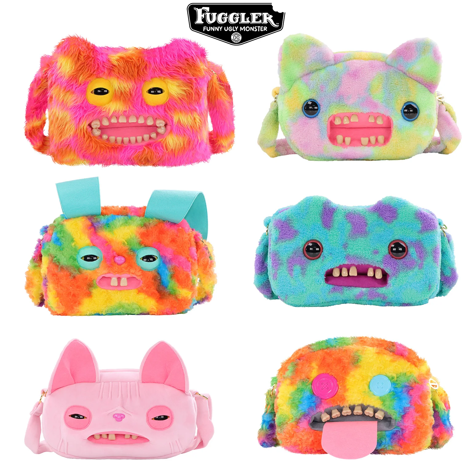 Fuggler Original Plush Shoulder Bag Bigger Giant Head Ugly Monster Stuffed Crossbody Bag Bagged Halloween Party Prank Prop Gifts
