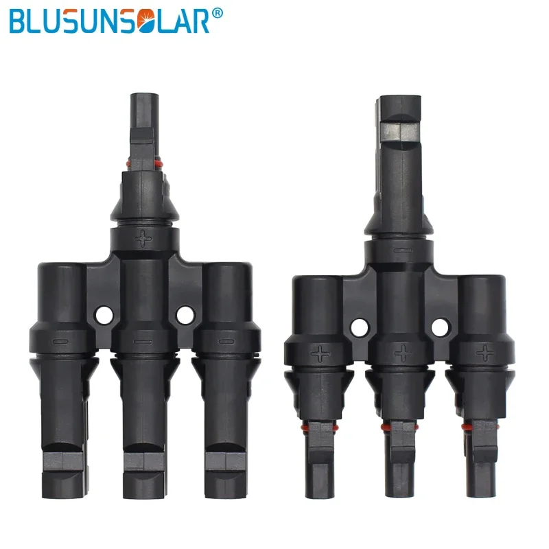 BLUSUNSOLAR 10 Pairs TUV IP68 Solar Triple Branch 1 To 3 T/Y Branch Connector Way Solar Panel PV Cable Connector Pair