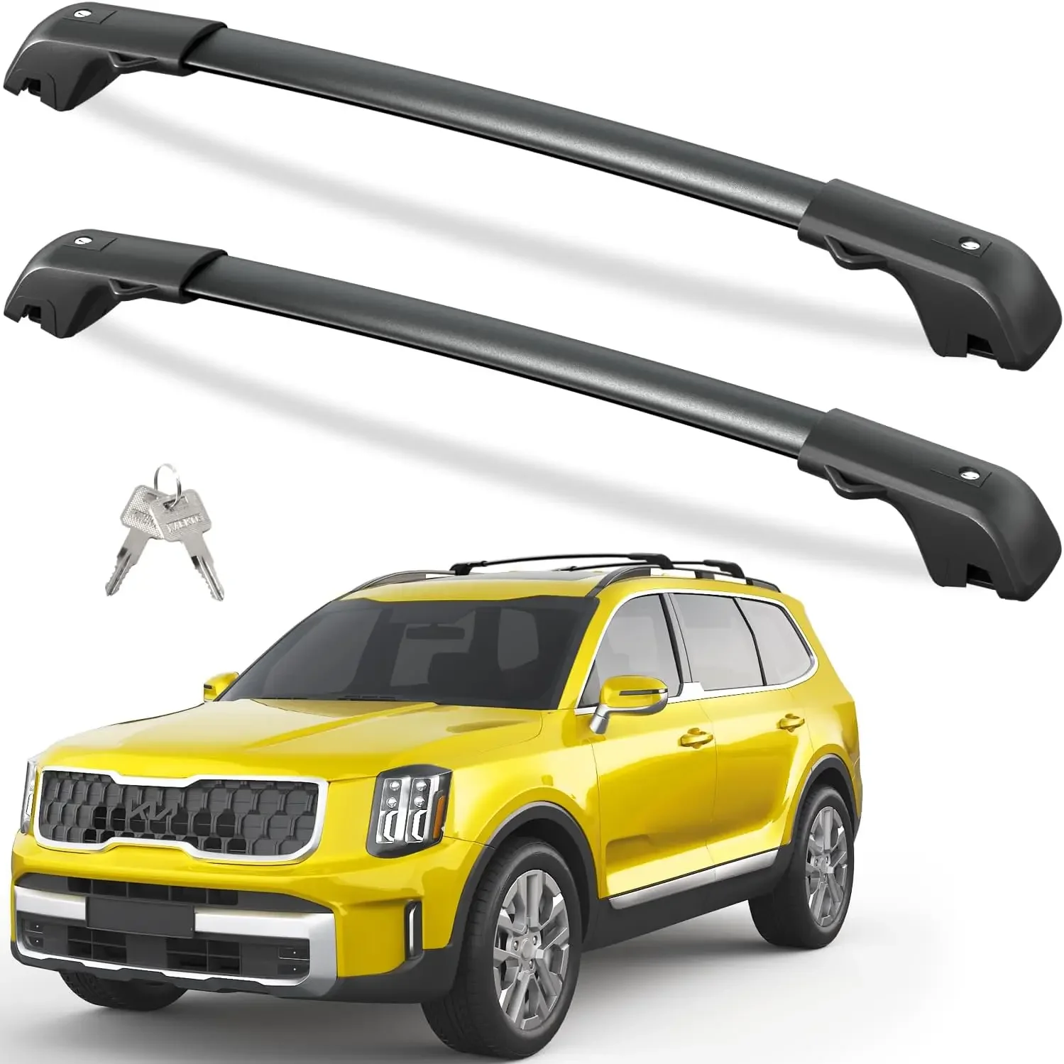 300lbs Roof Rack Cross Bars for KIA Telluride 2023-2025 | X-PRO & X-LINE with Raised Side Rails Lockbale Heavy Duty Anti-Theft A