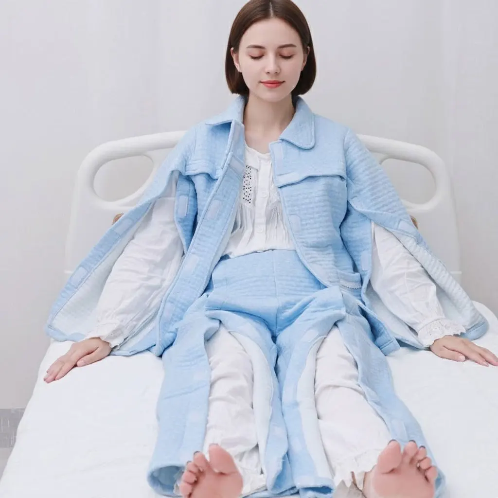 

Адаптивное зимнее платье для пациентов — удобное ночное белье на молнии и реабилитационная одежда — теплая домашняя одежда для постельных пожилых людей