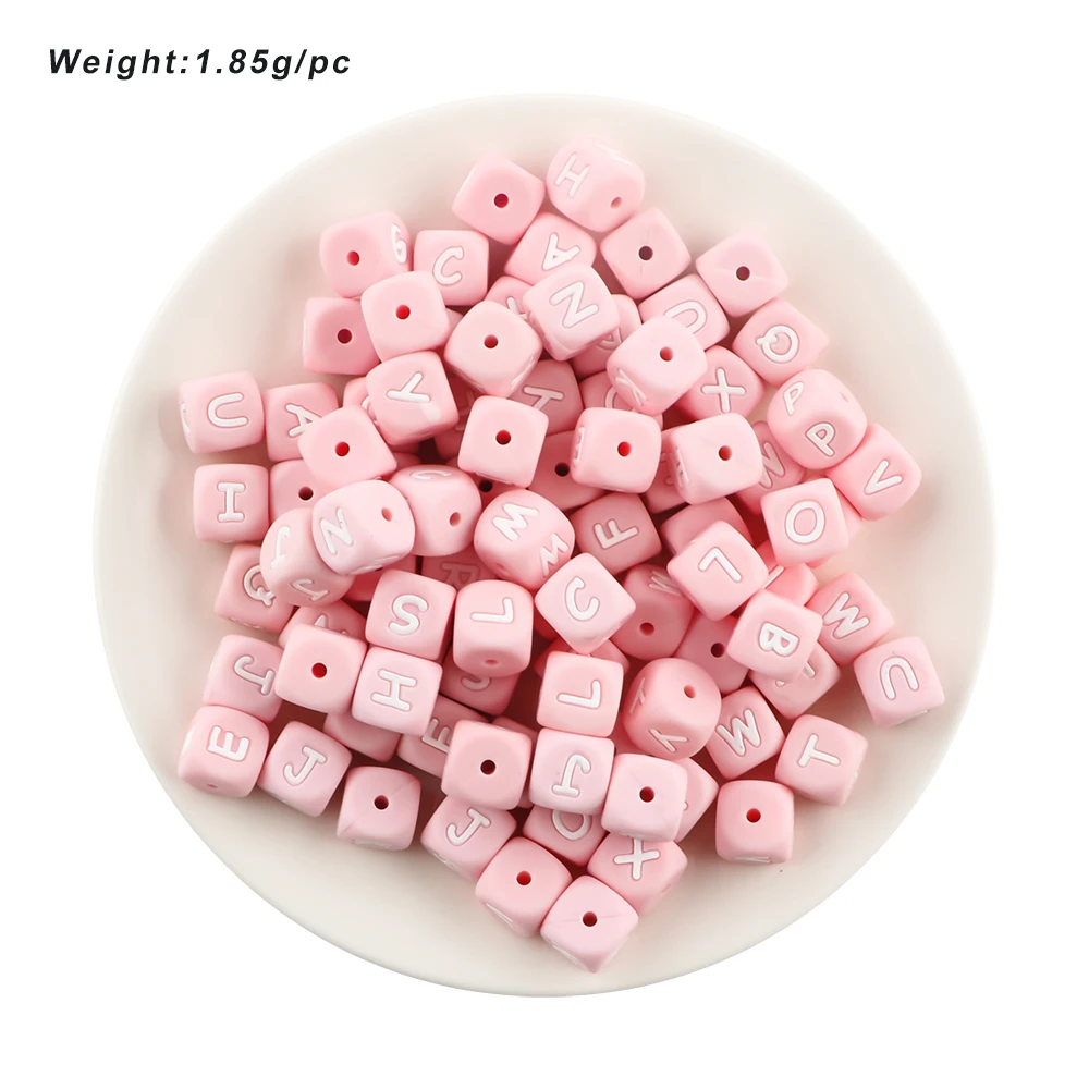 Kovict 20-26pcs 12mm Pink Silicone Alphabet Letter Beads For Jewelry Making Letters For Bracelets Jewelry Accessories