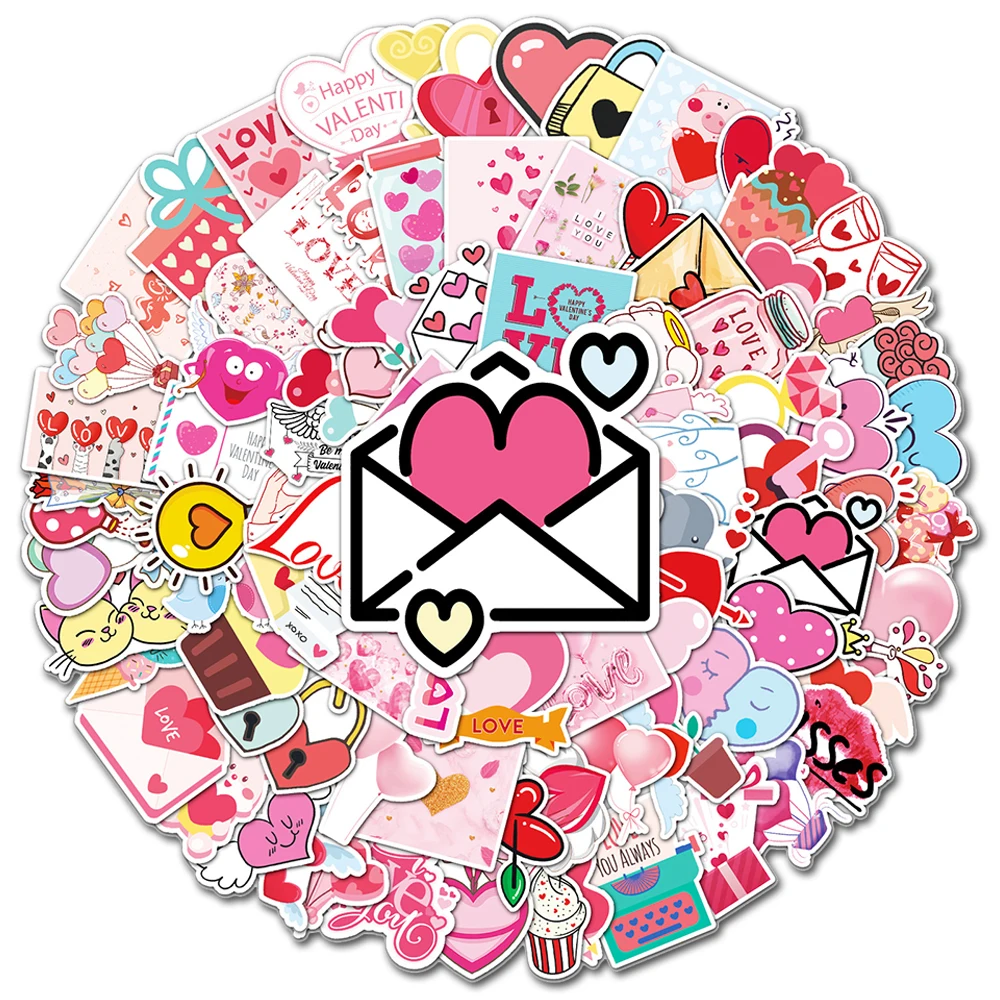 10/30/50/100PCS Romantic Valentine's Day LOVE Stickers Graffiti DIY Letter Luggage Travel Cute INS Sticker for Girlfriend Gifts