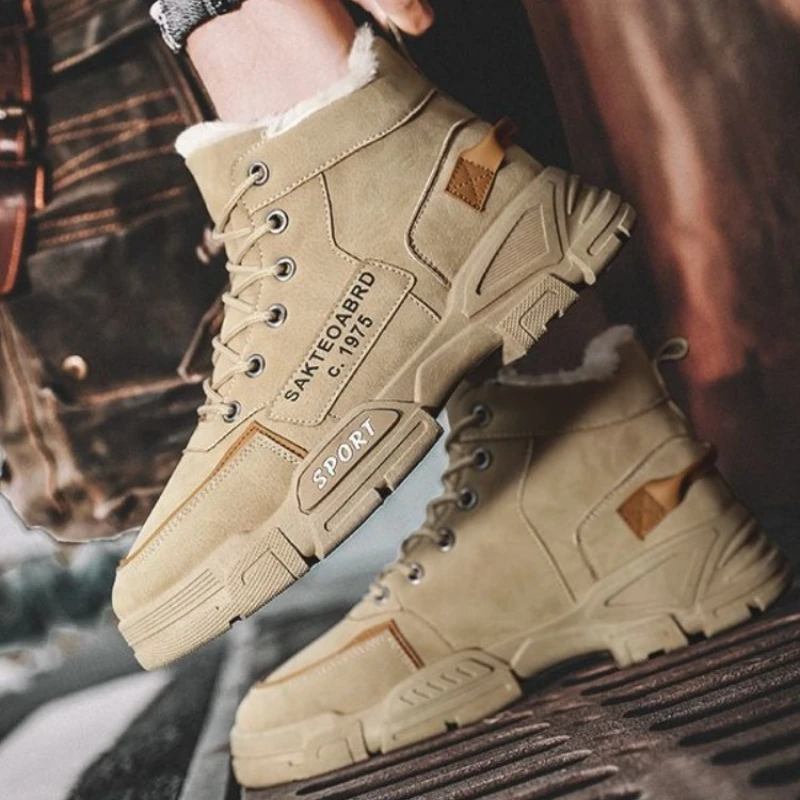 

Высокие мужские туфли на хлопковой подкладке с термостойкой, повседневные спортивные кроссовки для мужчин, увеличивающие рост, теплый и комфортный дизайн