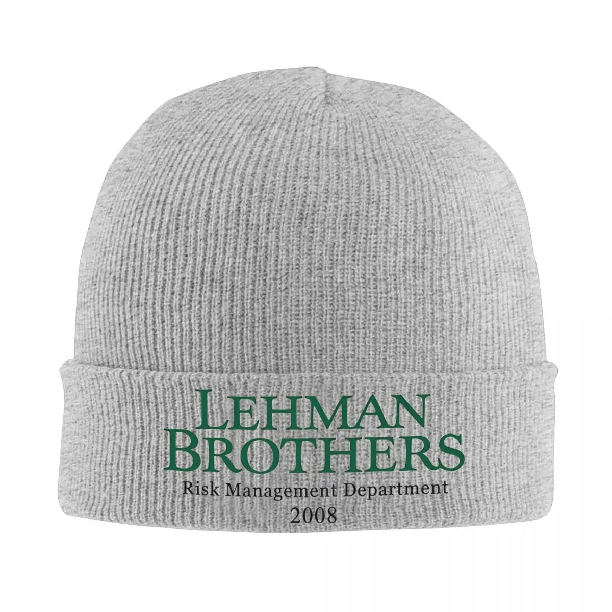 Lehmans Brothers Beanie Hats Risk Management 2008  Bonnet Hats Men Women Vintage Kpop Knit Hat Spring Graphic Elastic Caps