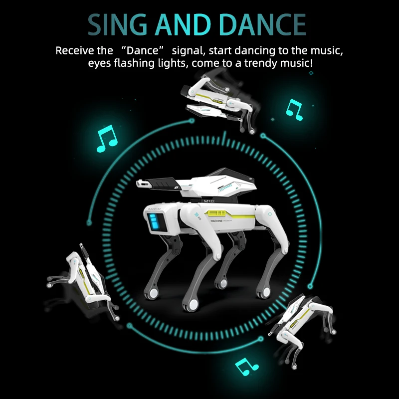 Teeggi متعددة الوظائف RC الميكانيكية الكلب الكهربائية RC روبوت ذكي الكلب مع برج لعبة تعليمية بيونيك لعبة روبوت ذكية هدية