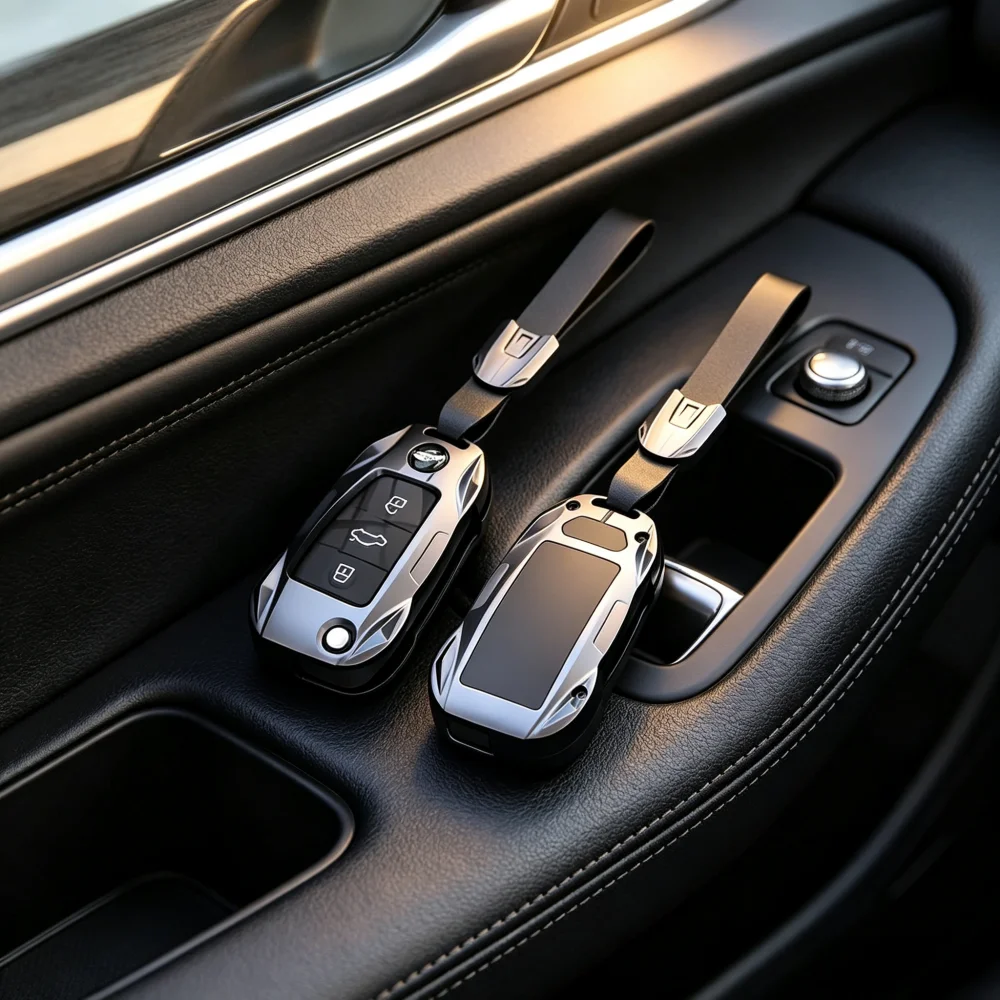 Premium Car Key Case Protective Shell Suitable for Audi A4L A6L A7L Q5L Q4 e-tron A3 A8L Full Cover Key Holder