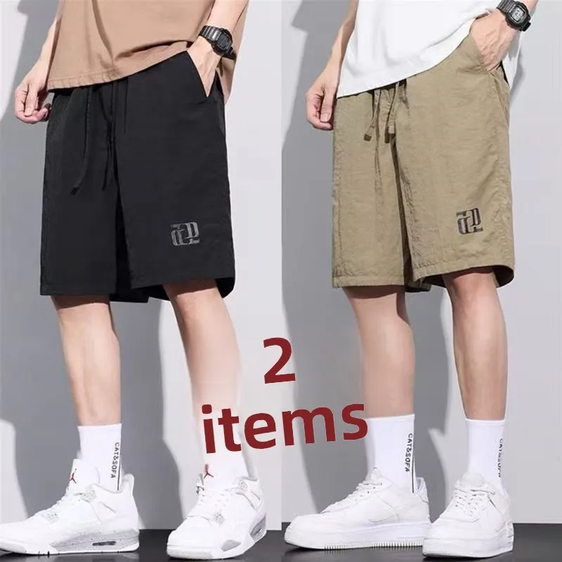 

Ice Silk Casual orts Men's Summer Thin Loose Straight Sport Middle Pants American Workwear Five-Point M Model orts