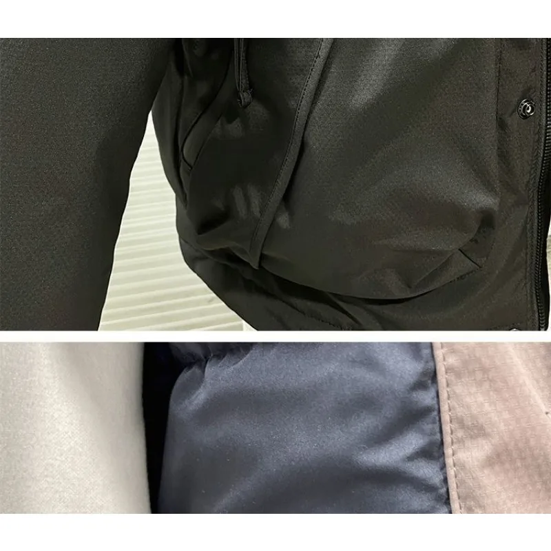 Winter Men Jacket Warm Down Coat Hooded Cargo Puffer Jacket Luxury High-end Multi-pocket Windproof Outerwear Outdoor Windbreaker