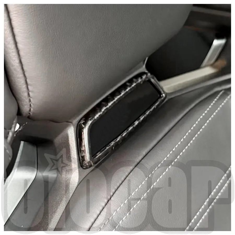 OiOMOTORS Front Seat Pre-preg Dry Carbon Illuminated Emblem Surround Frame Cover for BMW G87 M2 G80 G81 M3 G82 G83 M4