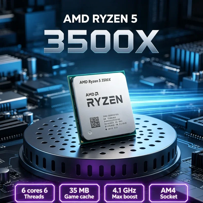 R5 3500X AMD Ryzen 5 3500X Budget Gaming CPU 6-Core 4.1GHz 35MB Game Cache AM4 65W DDR4 PCIe 4.0