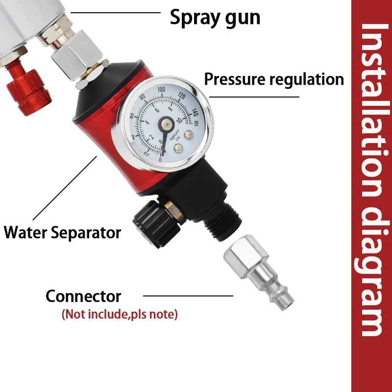 Pistolet natryskowy Regulator powietrza z filtrem powietrza Separator oleju i wody Pneumatyczny pistolet do malowania Regulator ciśnienia Miernik