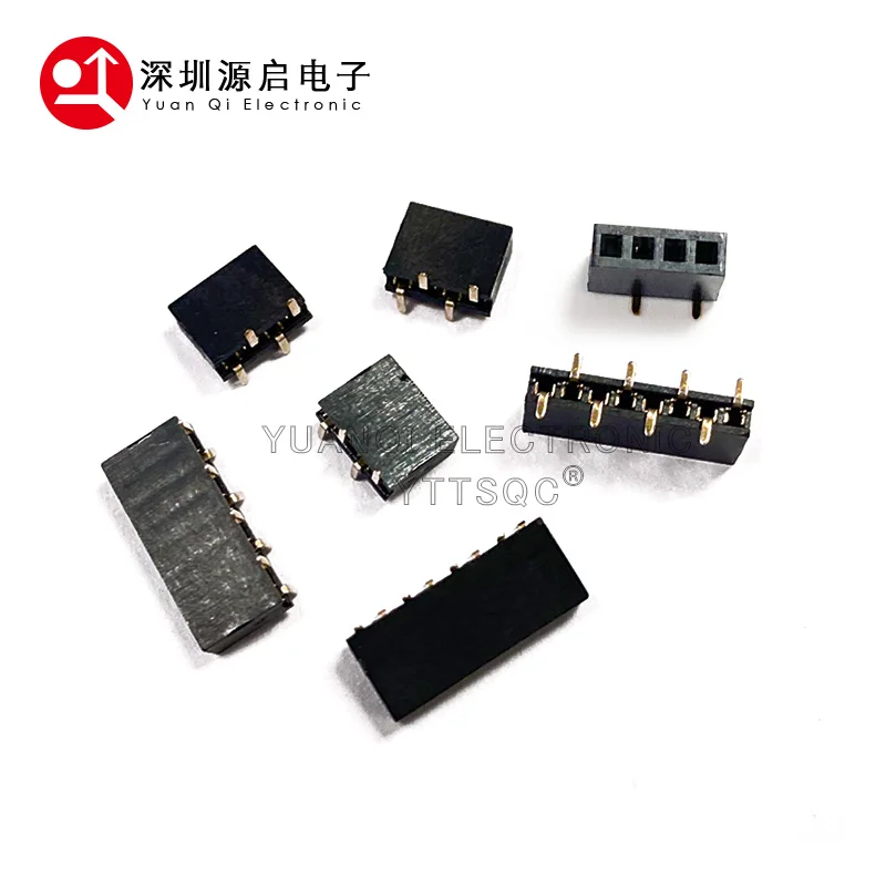 SMT 1.27mm 1.27 Single Row Dislocation Female PCB Board Pin Header Socket Connector Pinheader 1*5/10/12/15/20/2-50P SMD