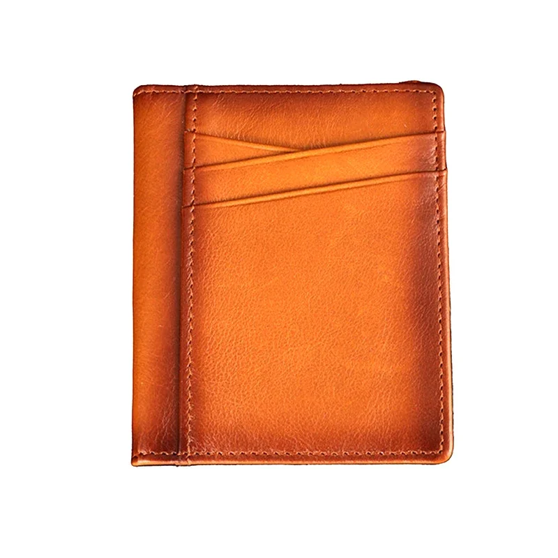 Slim Leather ID License Card Holder Wallet Genuine Leather Card Wallet Slim Line Thin Mini Small Rfid License Id Card Holder