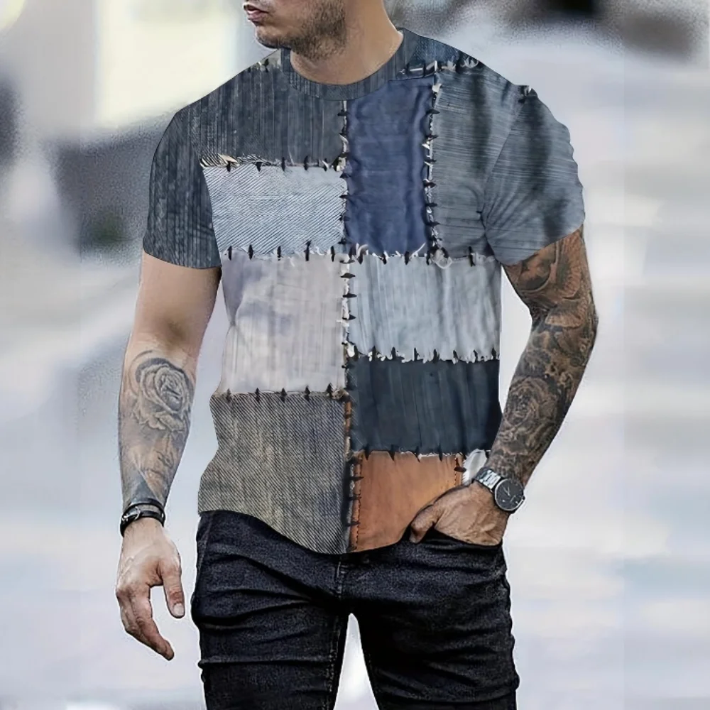 Men Patchwork Denim T-Shirts: The Real Deal for Casual Style and Comfort