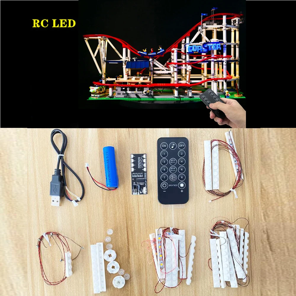 LED Light Set For 10261 Roller Coaster Building Blocks (NOT Include The Model Bricks)