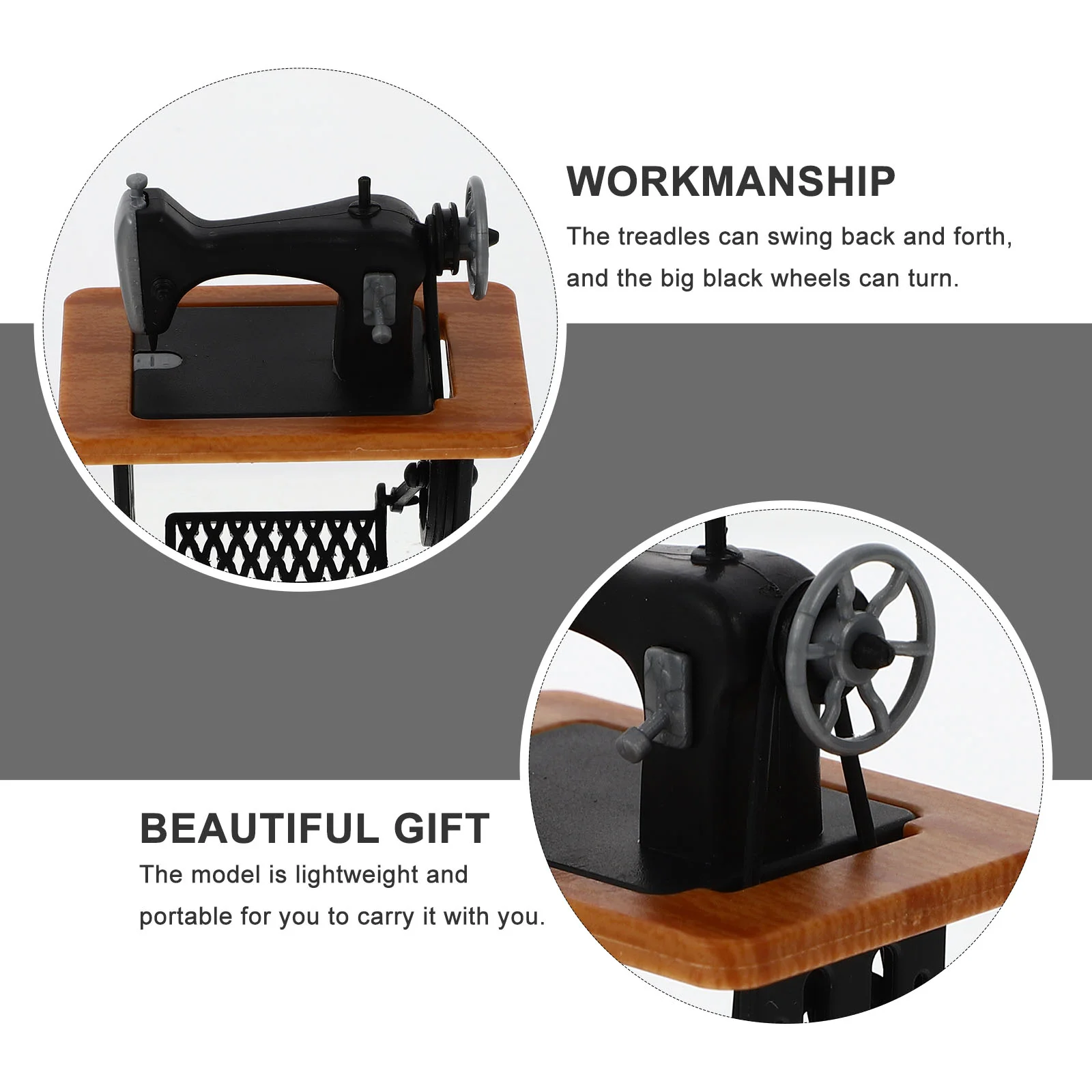 Sewing Machine Model Childrens Ornament Toy Desktop Toys Mini Needles Home Decor House Room