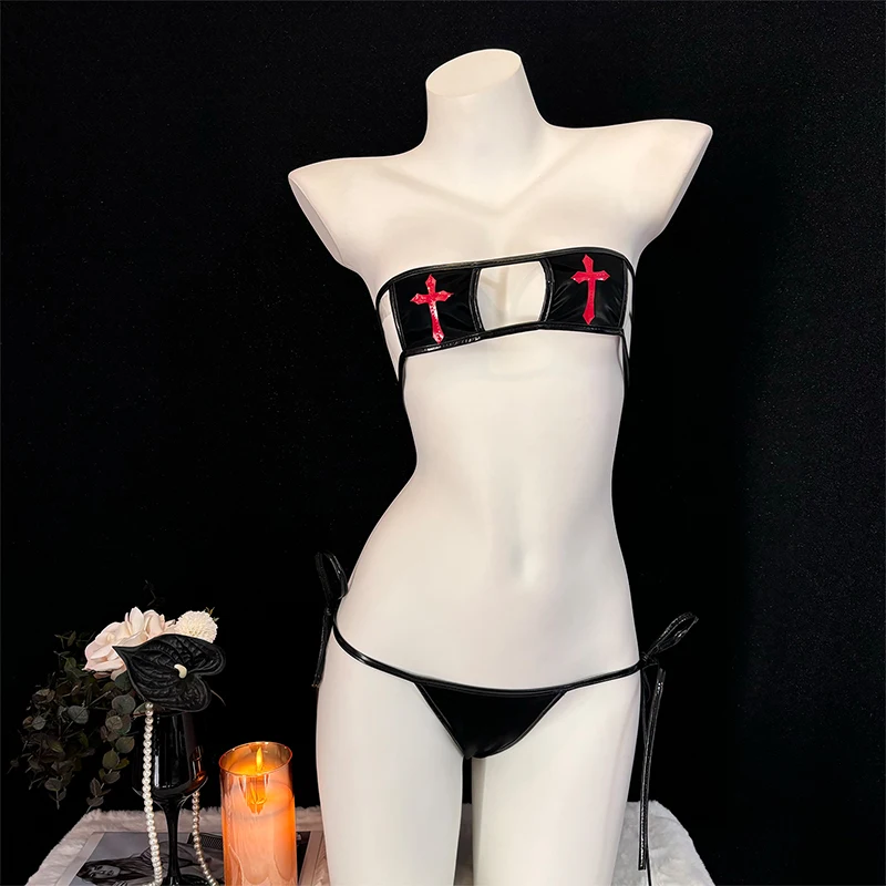 Kostum Cosplay Perawat Ksatria Wanita Abad Pertengahan, Seksi Erotis, Asli, Gelap, Bahan Kulit Ringan, untuk Pertarungan dan Pertempuran, Seragam Halloween