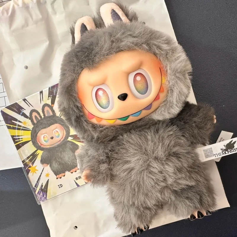 Popmart Labubu-Llavero de muñeco de peluche con cara de vinilo de alta energía, caja ciega de regalo, caja misteriosa, adornos de juguetes de moda