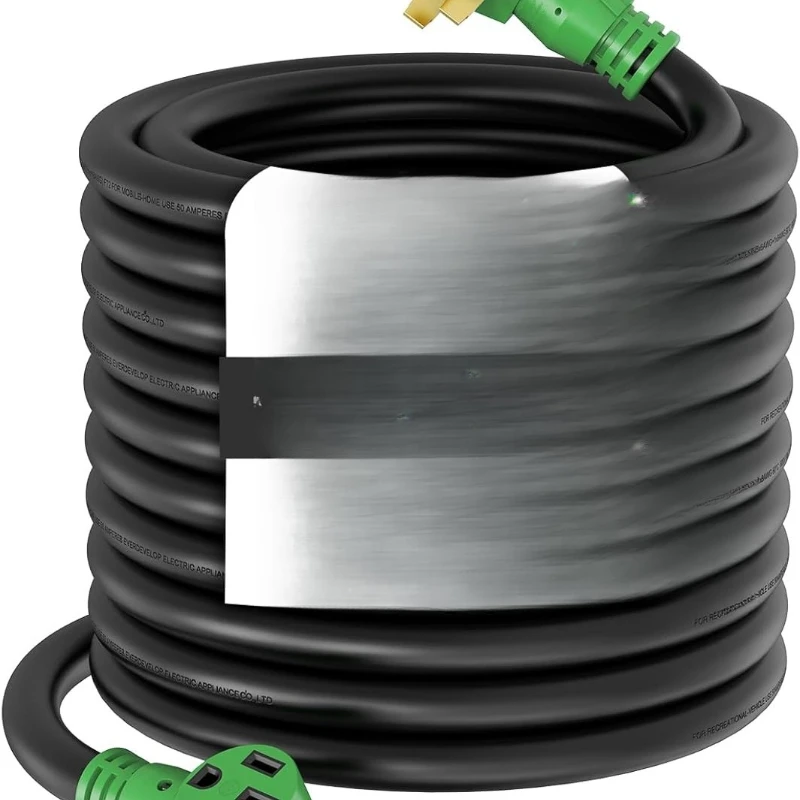 

50 Amp 100 Foot RV/EV Extension Cord, NEMA 14-50P/R Heavy Duty Extension Cord with LED Power Indicator and Cord Organize