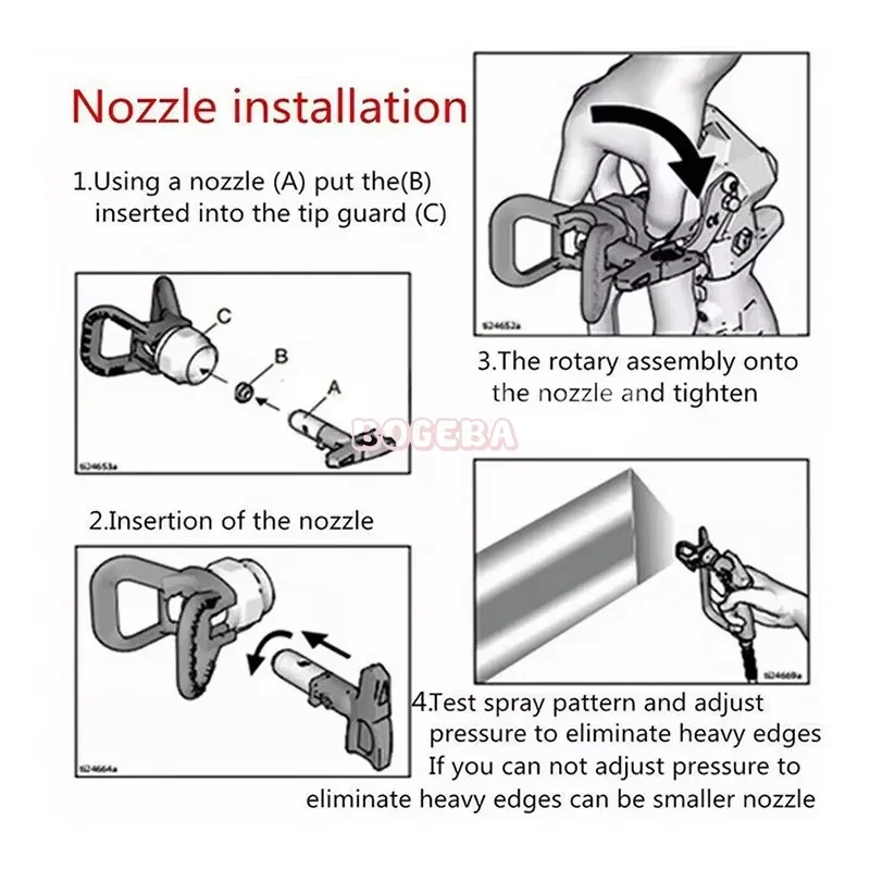 LP Set Airless Tips Nozzle 1-5 Series suit Low Pressure With 7/8 Nozzle Guard For Wagner Airless Paint Spray Sprayer Gun tools