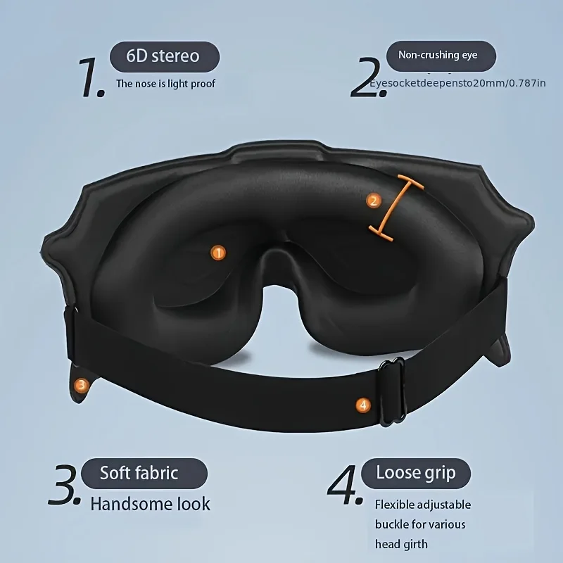 The Ultimate Sleeping Eyemask-Adjustable 3D Stereo Eye Mask, Perfect Light Blocking, To Ensure Uninterrupted Sleep, Suitable for