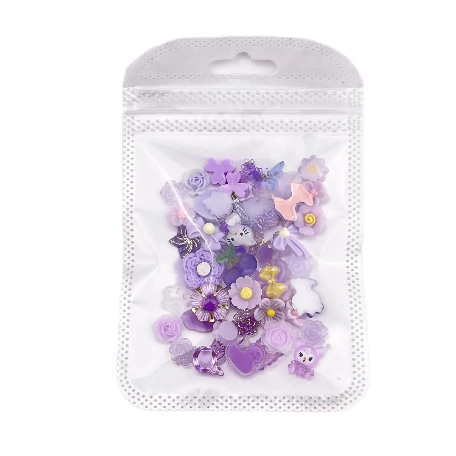 50PCS Mixed Kawaii Nail Charms Bow 3D Bulk Cartoon Resin Rhinestones For Nail Decorations DIY 3D Korean Manicure Design Supplies