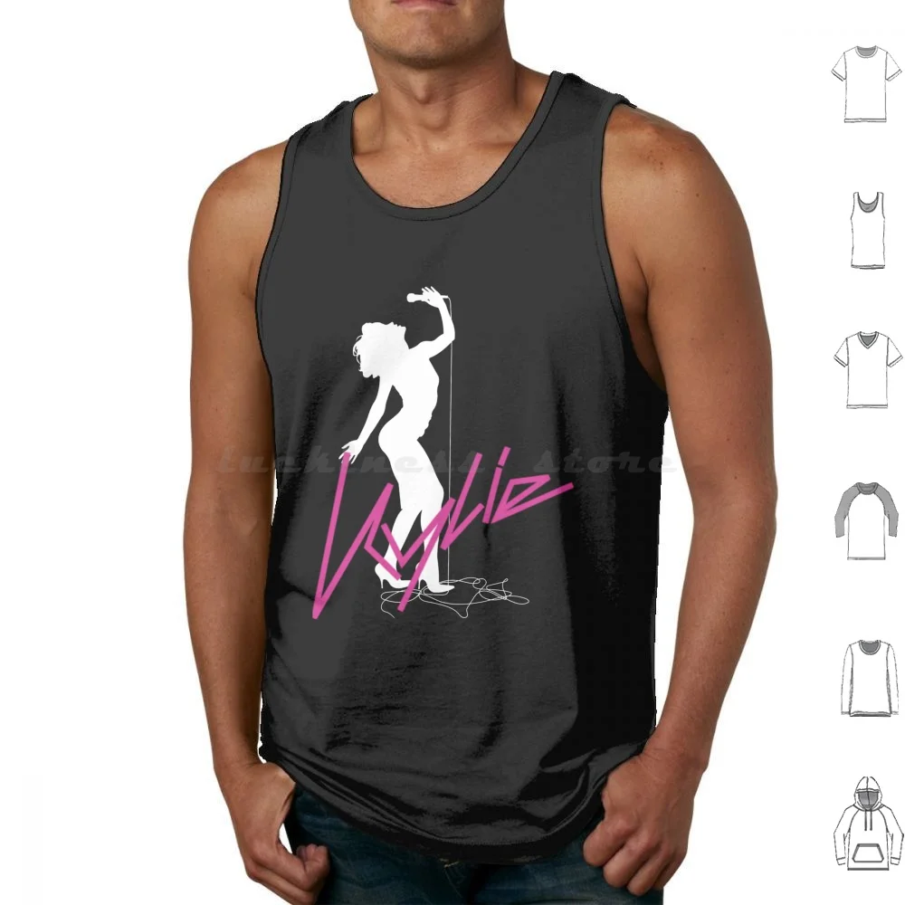 Kylie Minogue Fever 20 aniversario silueta blanca con logotipo camisetas sin mangas chaleco sin mangas Kylie Minogue Kylie Music Minogue