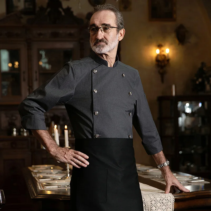 요리사 작업복 긴 소매 가을 겨울 레스토랑 주방 서양 요리 주방 케이터링 캔틴 베이킹 케이크 빵 Clothi