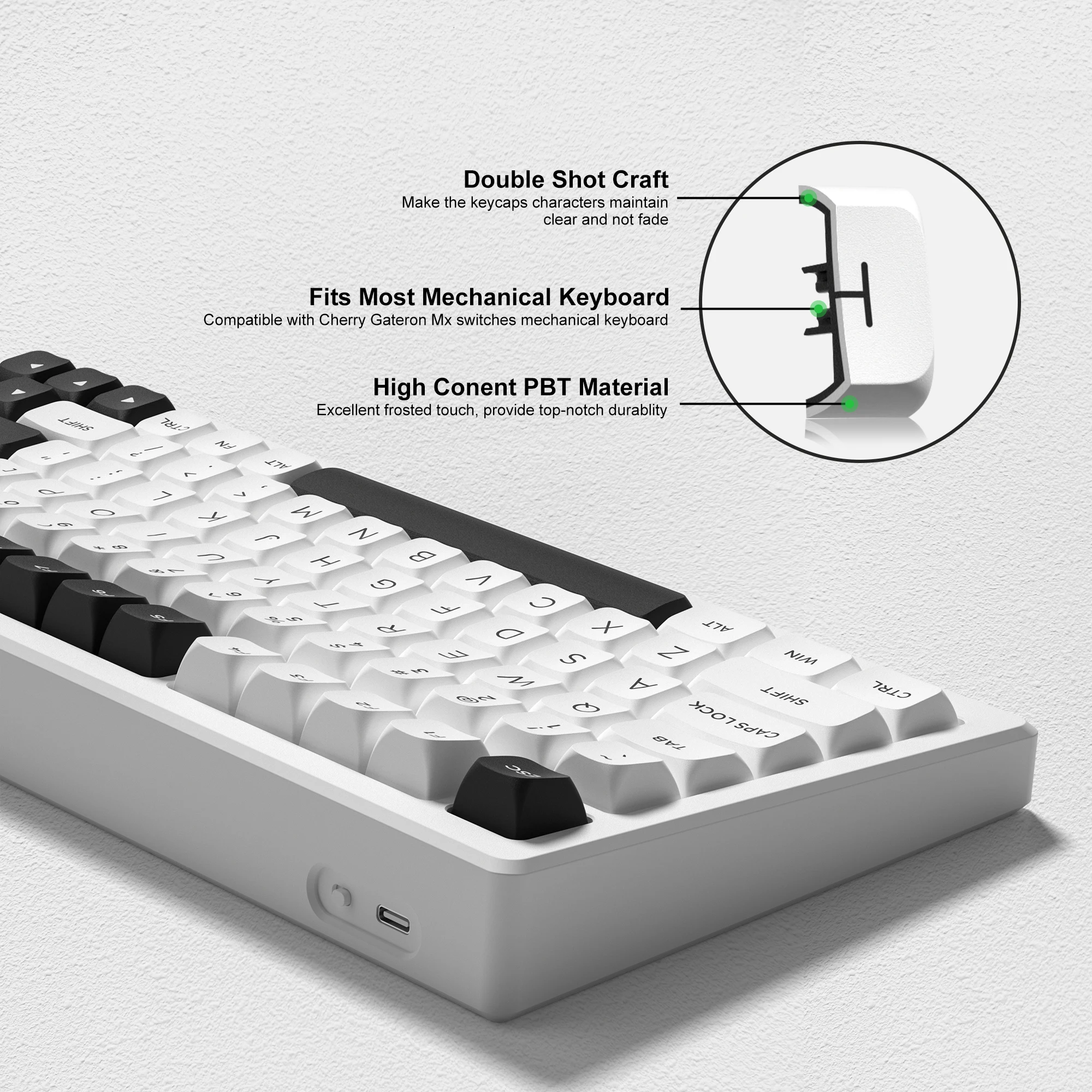 189 Key PBT Double Shot Key Cap WOB ISA Profile Keyboard Keycaps untuk MX Switch Womier Anne Pro 2 Mechanical Gaming Keyboard