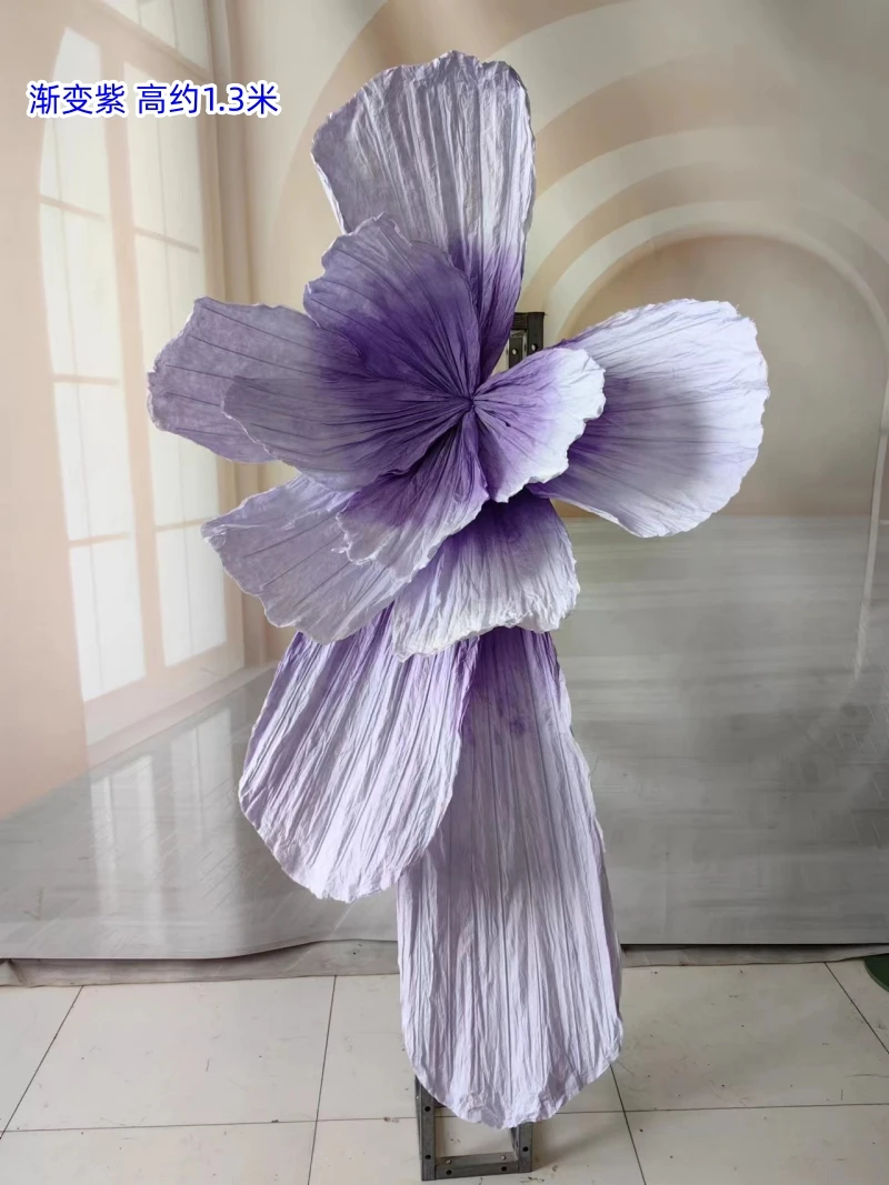 Handmade Large Paper Flower Iris Wedding Hall Decoration Background Road Guide Floral Artificial Flowers Party Event Stage Decor