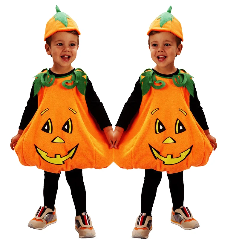 Autumn new children's Pumpkin costume Halloween pumpkin costume Pumpkin cos masquerade ball kindergarten activities show runway