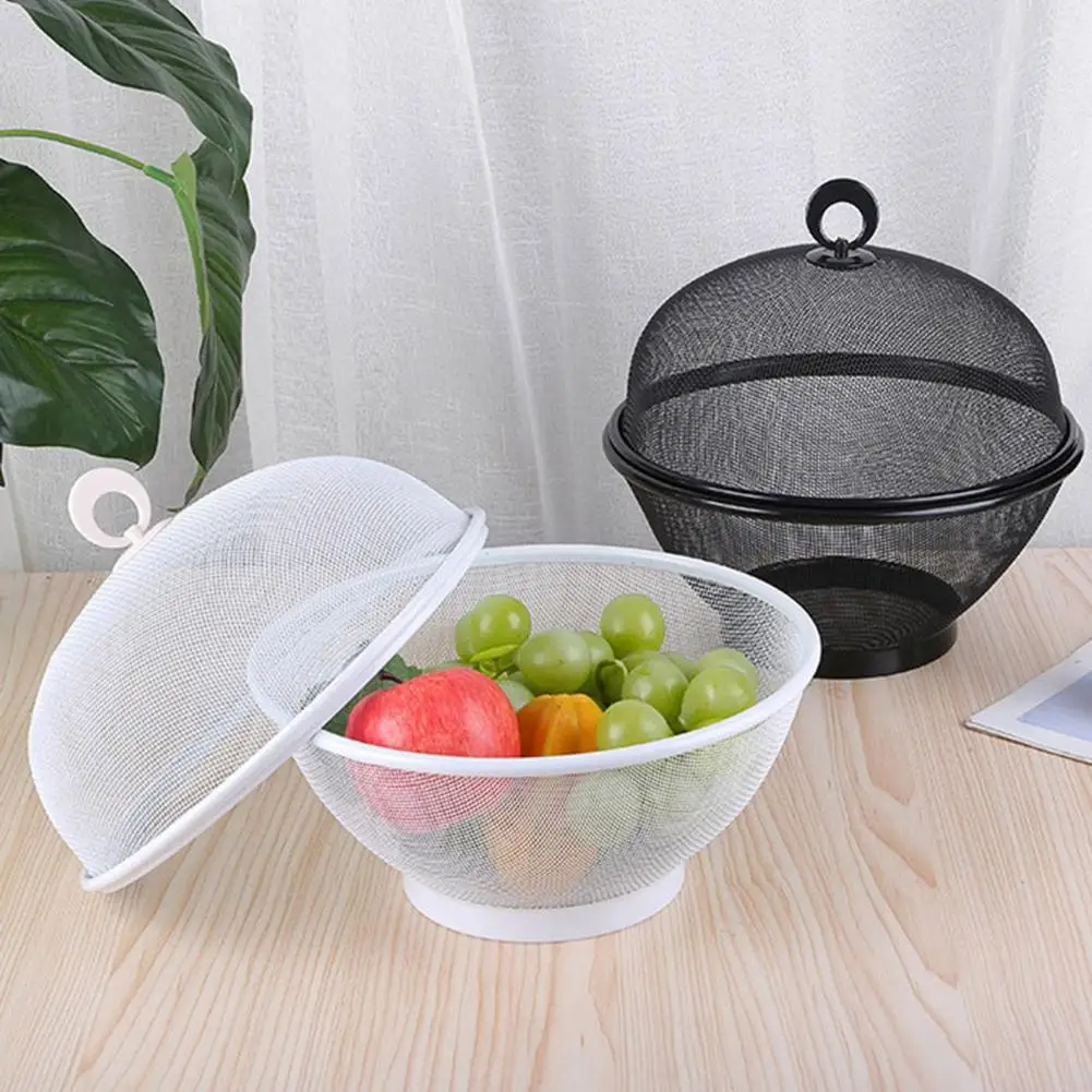 Large Capacity Mesh Fruit Basket with Lid Fly-Proof Fruit Bowl Easy to Clean Dishwasher Safe Fruit Basket with Cover