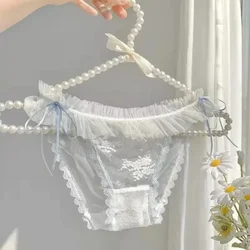 Japanese Straps Thongs Mesh Lace Panties Women Underwear Low-waist Sweet Student Kawaii Lolita See Through Briefs Sexy Lingerie