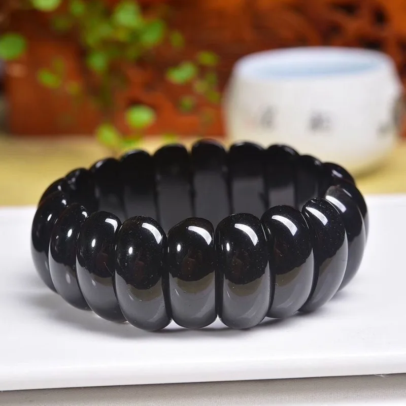 

New Natural Obsidian Hand Row, Fashionable and Versatile Temperament Unisex Bracelet