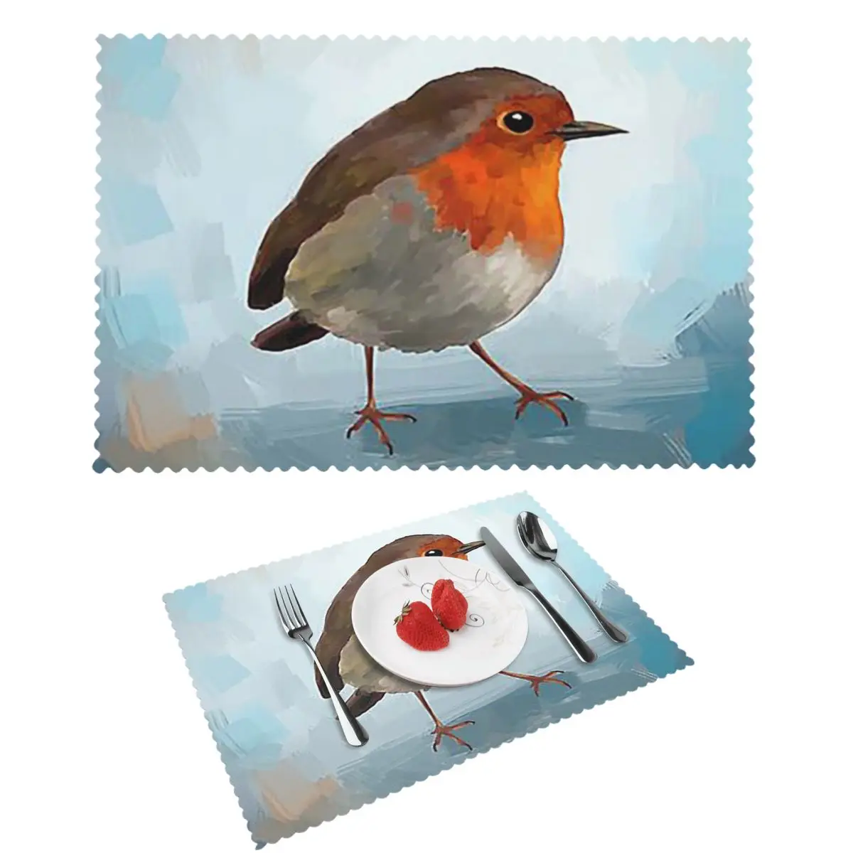 

Robin Placemat Non-Slip Plate Mat For Dining Table Bowl Coaster Home Decor Super Absorbent Mats