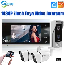 Intercomunicador de vídeo inteligente Tuya, sistema de intercomunicación residencial con cámara, Wifi, 7 pulgadas, 1080P, para el hogar