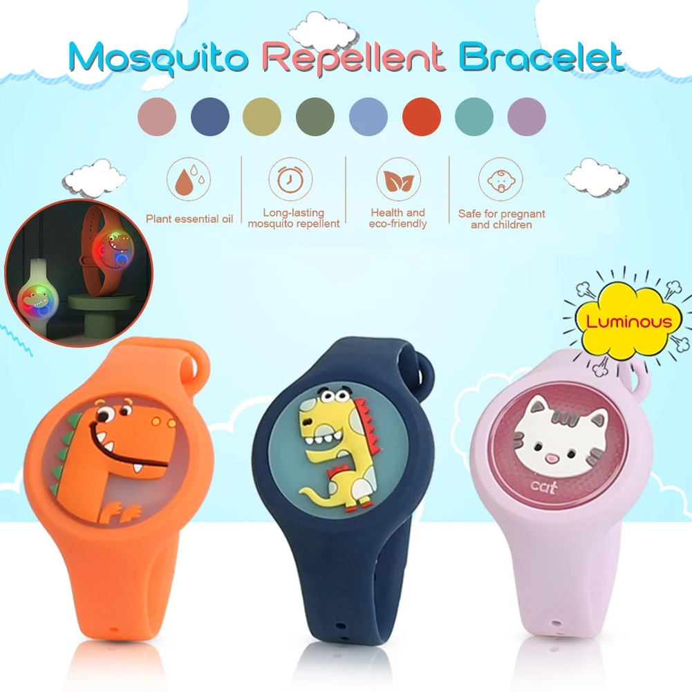 Mosquito Repellent Cartoon Children Silicone Bracelet Lightweight Mosquitoes Insect Repellent Watch Outdoor Anti-Mosquito Band